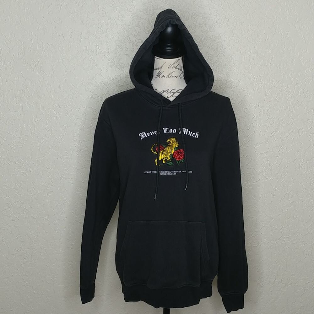 Divided By H&M "Never Too Much" Hoodie Black Size S